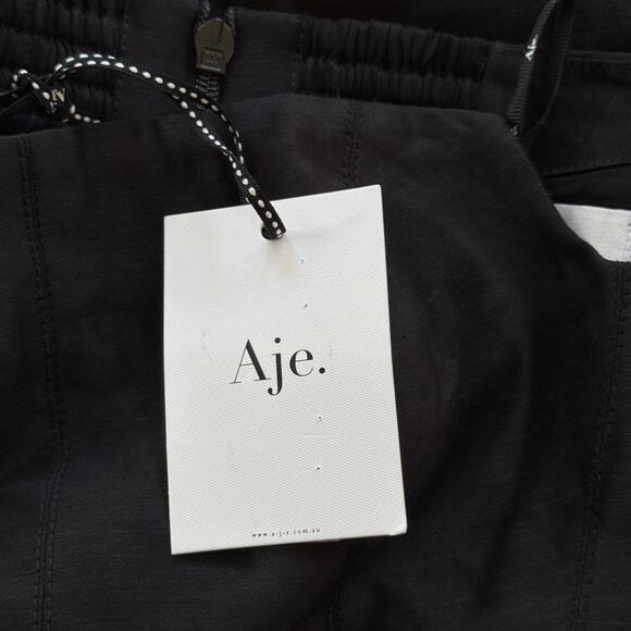 Aje Baret Strapless Linen-Blend Mini Dress Black AU 10 US 6 NWT - Picture 7 of 10